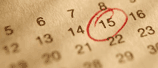 Calendário com um dia marcado em vermelho