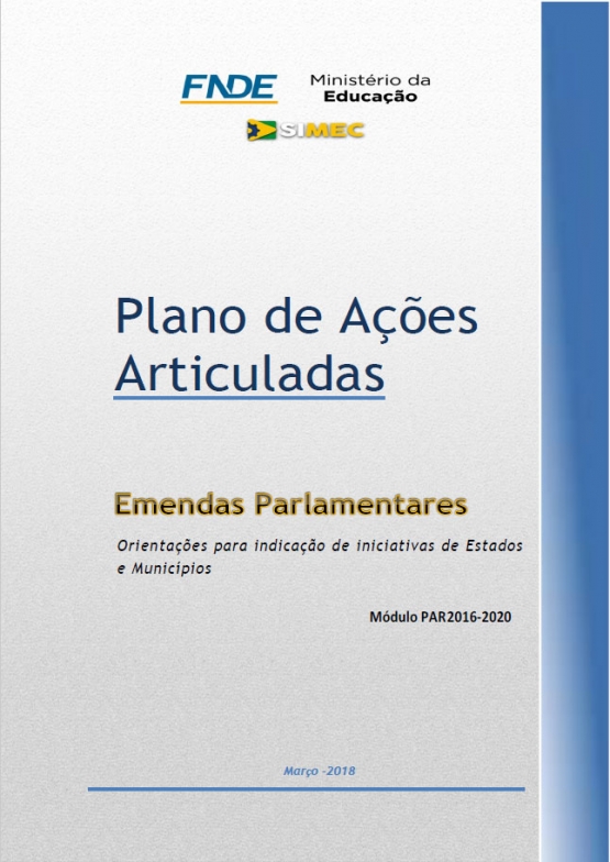 Emendas Parlamentares - Manual do Usuario - 2018 - PAR 2016-2020